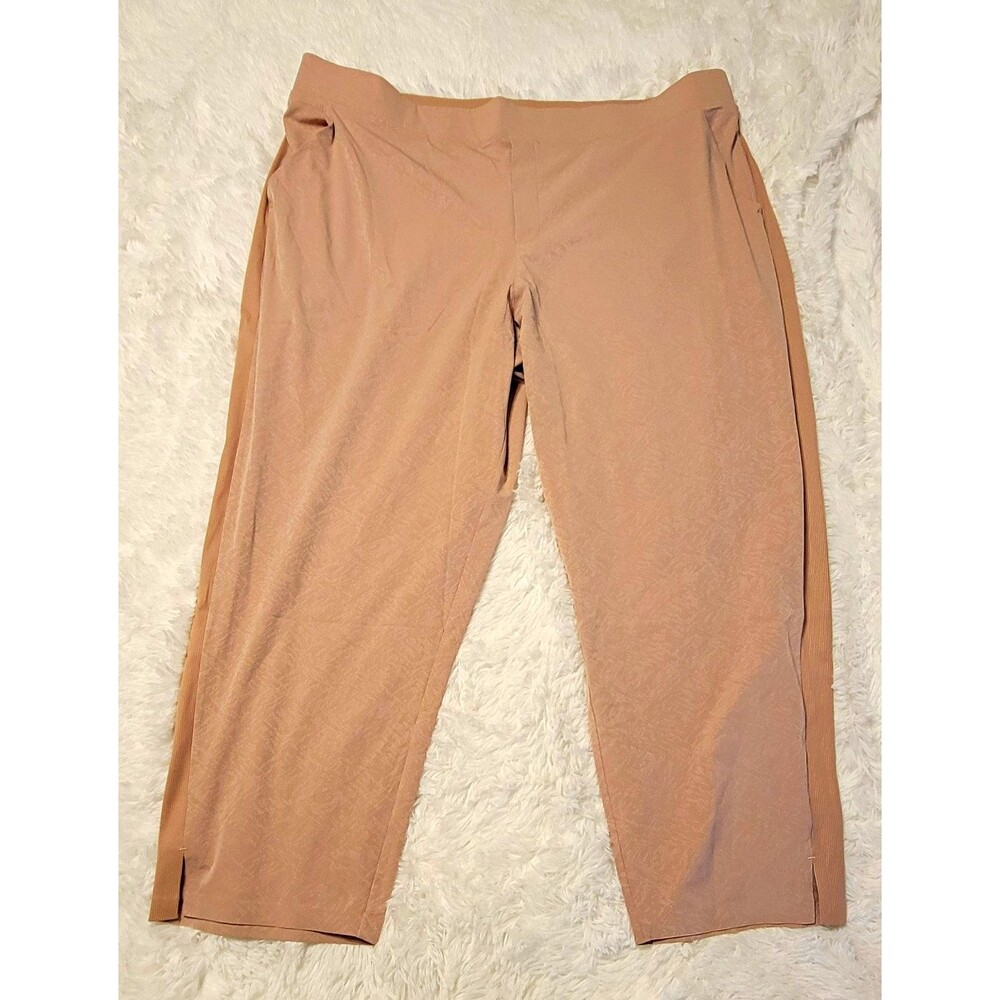 Athleta  Brooklyn Patalon Textured Ankle Pants Beige Size 26 Plus (3X) Womens